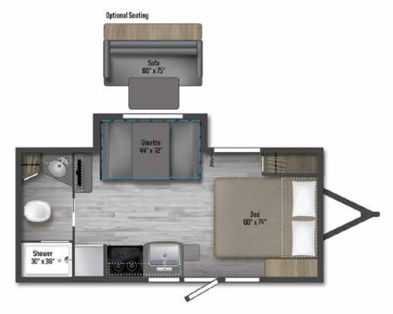 View 2022 Winnebago Micro Minnie FLX 2108FBS complete specs and manufacturer brochures
