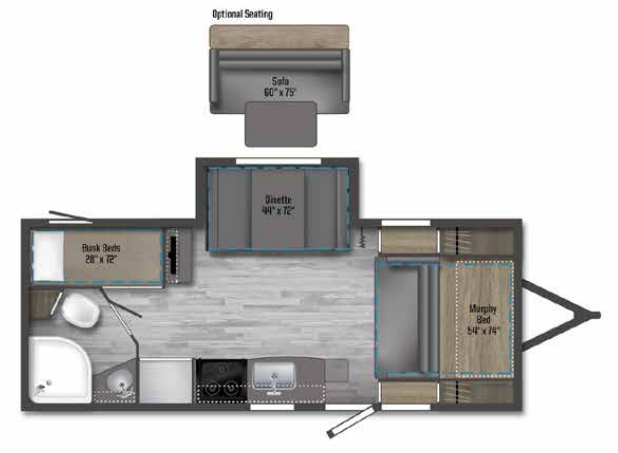 View 2022 Winnebago Micro Minnie FLX 2306BHS complete specs and manufacturer brochures