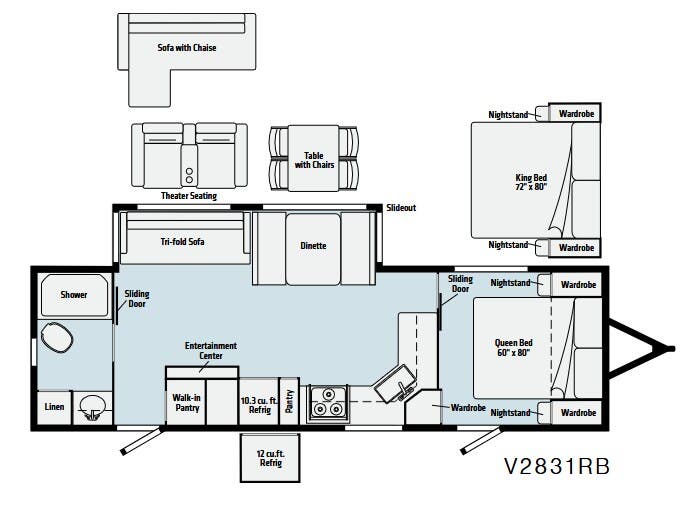 View 2022 Winnebago Voyage V2831RB complete specs and manufacturer brochures