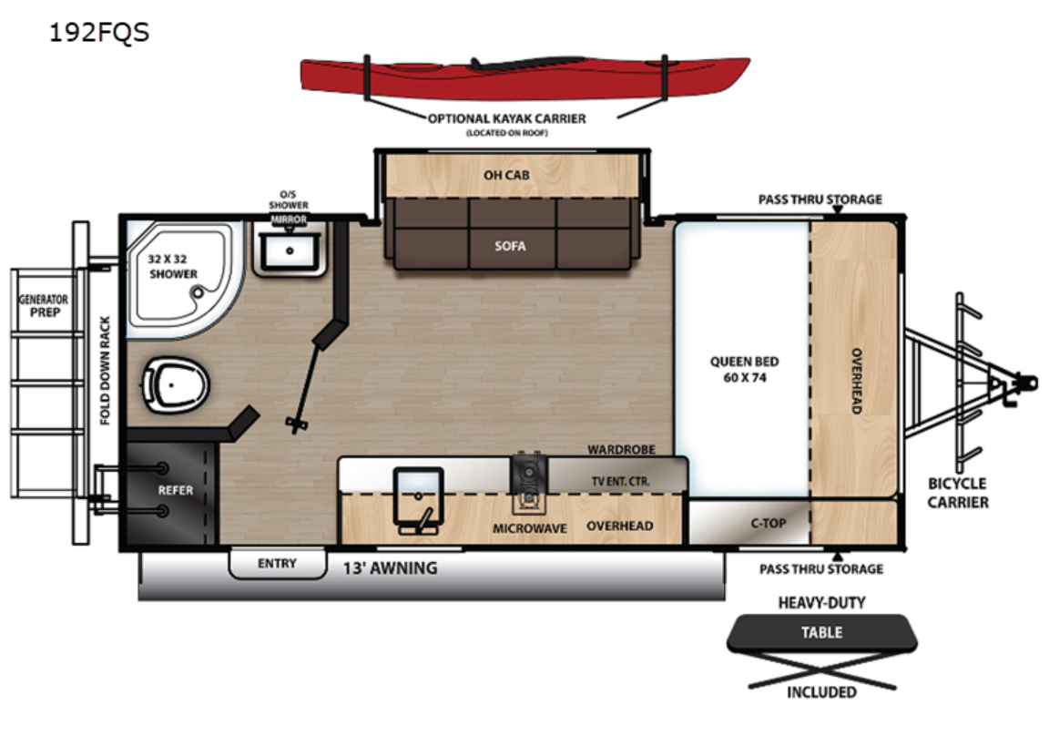 View 2023 Coachmen Catalina Expedition 192FQS complete specs and manufacturer brochures
