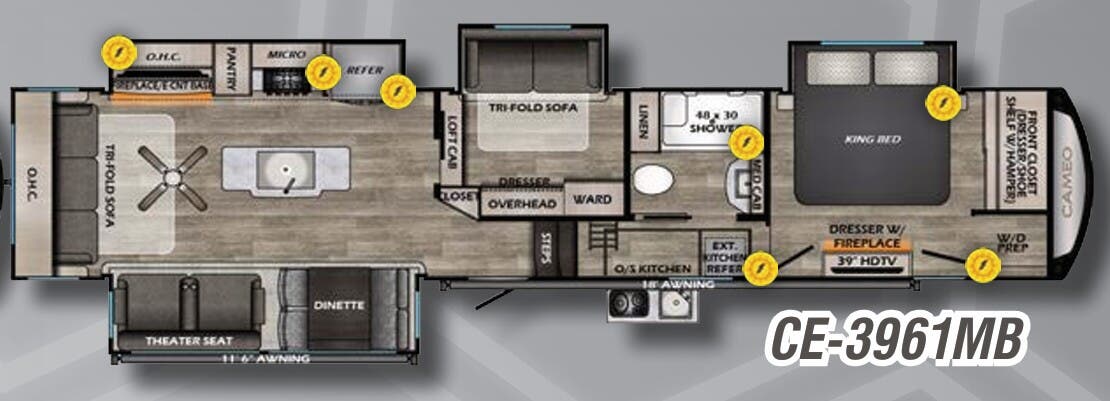 View 2023 CrossRoads Cameo CE-3961MB complete specs and manufacturer brochures