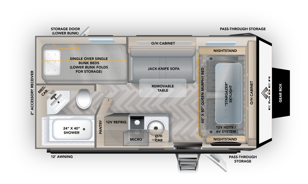 View 2023 Ember RV Overland 170MBH complete specs and manufacturer brochures