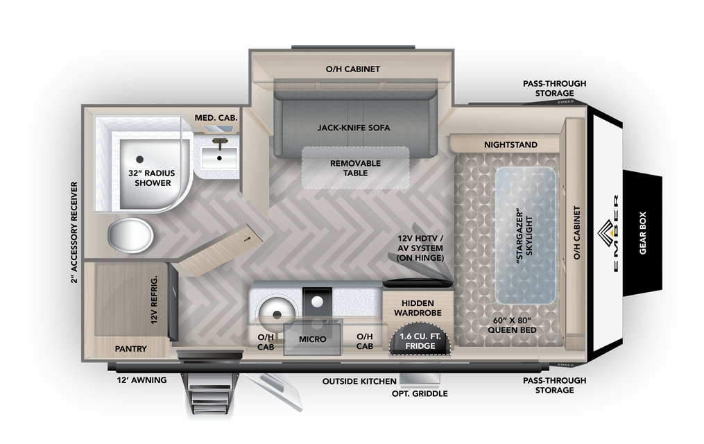 View 2023 Ember RV Overland 171FB complete specs and manufacturer brochures