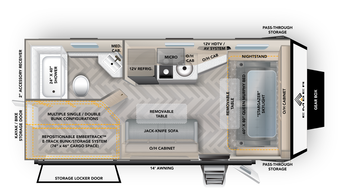 View 2023 Ember RV Overland 190MSL complete specs and manufacturer brochures