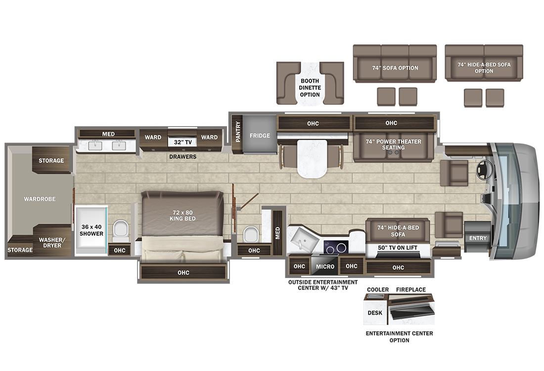 View 2023 Entegra Coach Anthem 44D complete specs and manufacturer brochures
