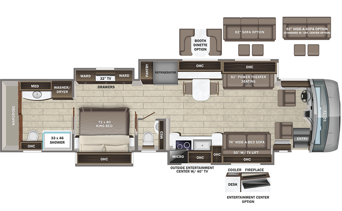View 2023 Entegra Coach Anthem 44W complete specs and manufacturer brochures