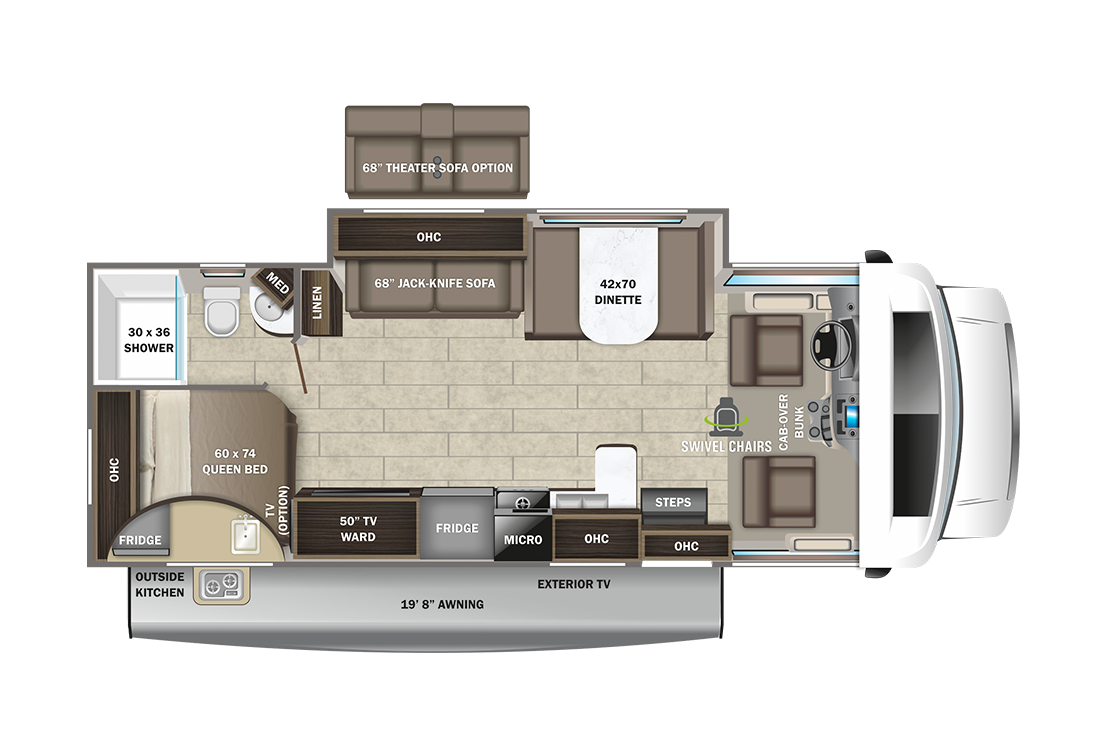 View 2023 Entegra Coach Odyssey 25R complete specs and manufacturer brochures