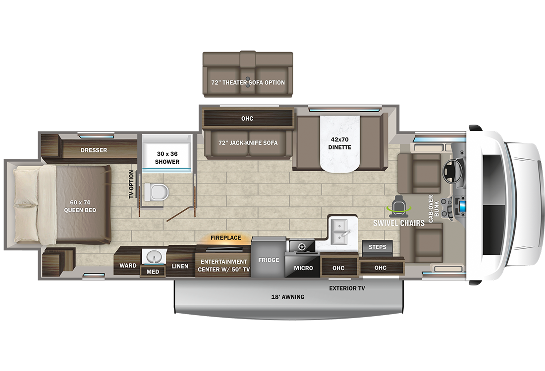 View 2023 Entegra Coach Odyssey 30Z complete specs and manufacturer brochures