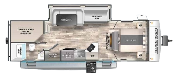 View 2023 Forest River Alpha Wolf 26DBH-L complete specs and manufacturer brochures