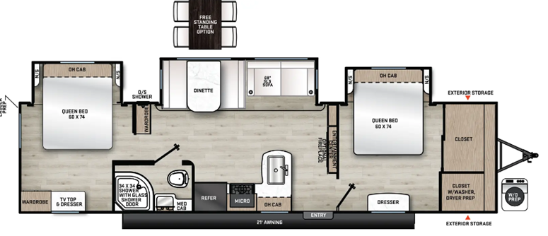 View 2023 Forest River Aurora 34BHTS2Q complete specs and manufacturer brochures