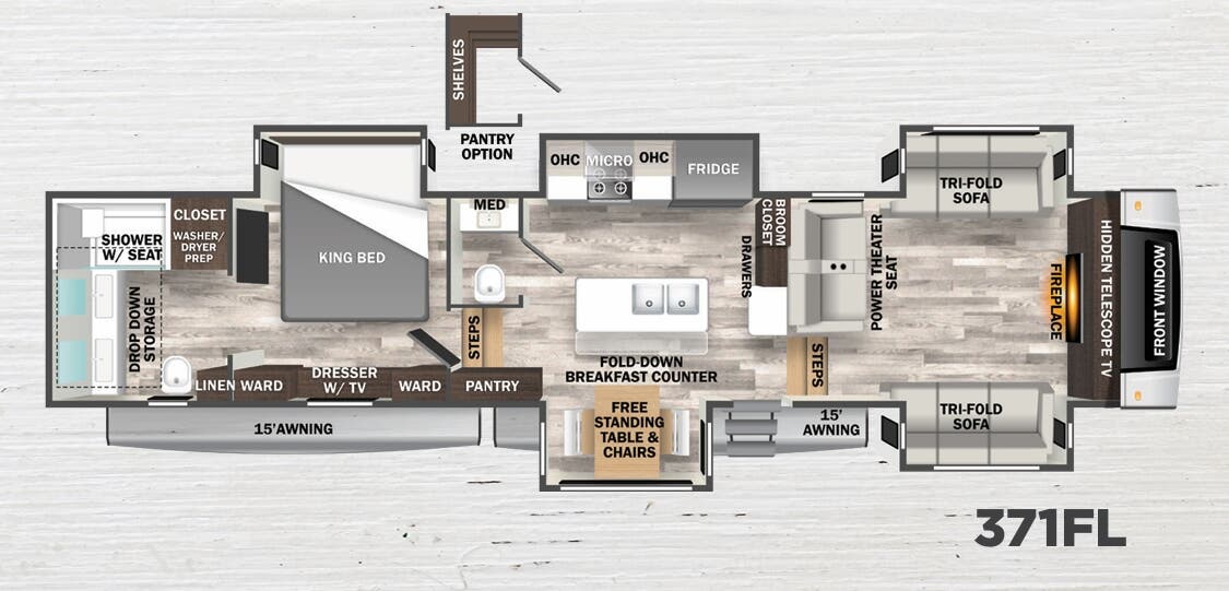 View 2023 Forest River Cedar Creek 371FL complete specs and manufacturer brochures