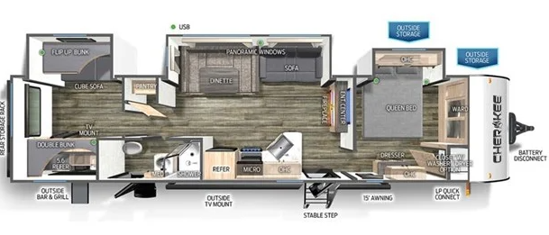 View 2023 Forest River Cherokee 324TS complete specs and manufacturer brochures