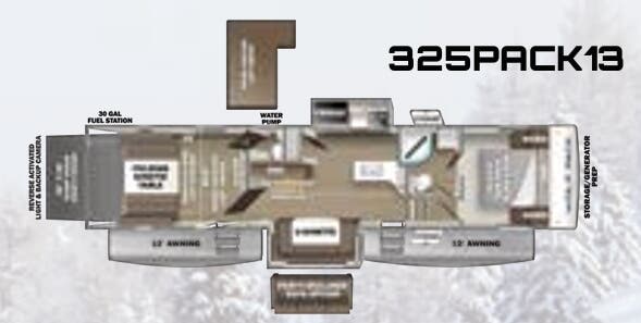 View 2023 Forest River Cherokee Wolf Pack 325PACK13 complete specs and manufacturer brochures