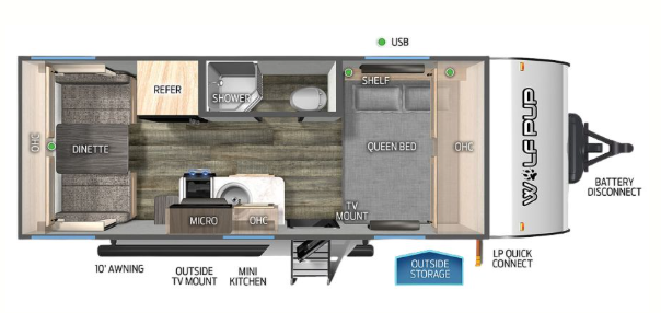 View 2023 Forest River Cherokee Wolf Pup 16TS complete specs and manufacturer brochures