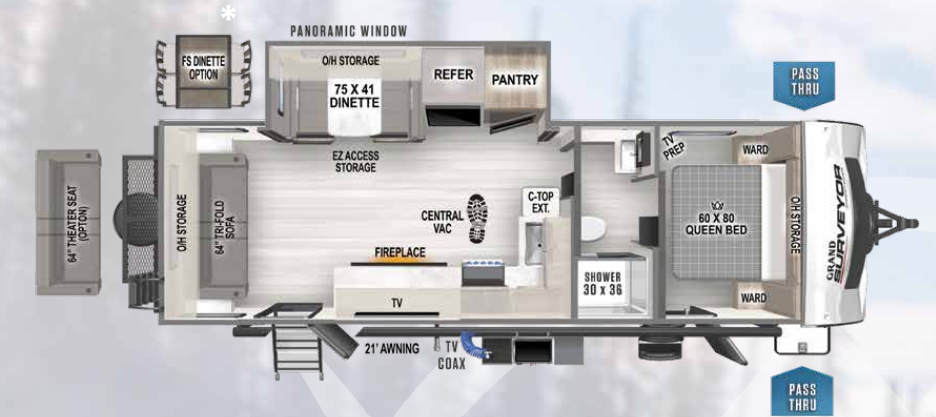 View 2023 Forest River Grand Surveyor 253RLS complete specs and manufacturer brochures