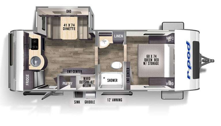 View 2023 Forest River R-Pod RP-202 complete specs and manufacturer brochures