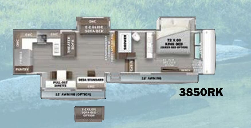 View 2023 Forest River Riverstone Reserve 3850RK complete specs and manufacturer brochures