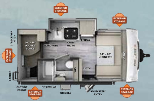 View 2023 Forest River Rockwood Geo Pro G16BH complete specs and manufacturer brochures