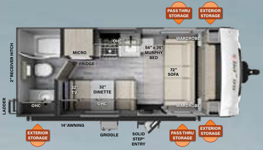 View 2023 Forest River Rockwood Geo Pro G19FD complete specs and manufacturer brochures