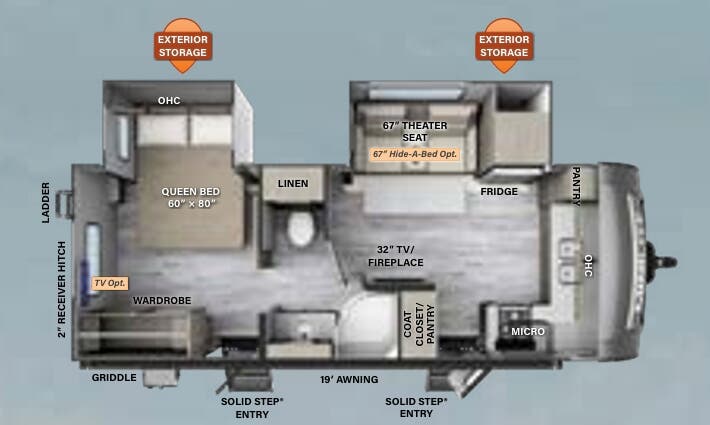 View 2023 Forest River Rockwood Mini Lite 2516S complete specs and manufacturer brochures
