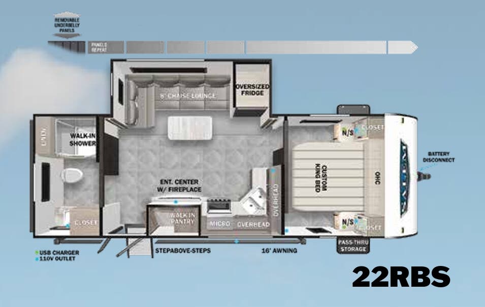 View 2023 Forest River Salem 22RBS complete specs and manufacturer brochures