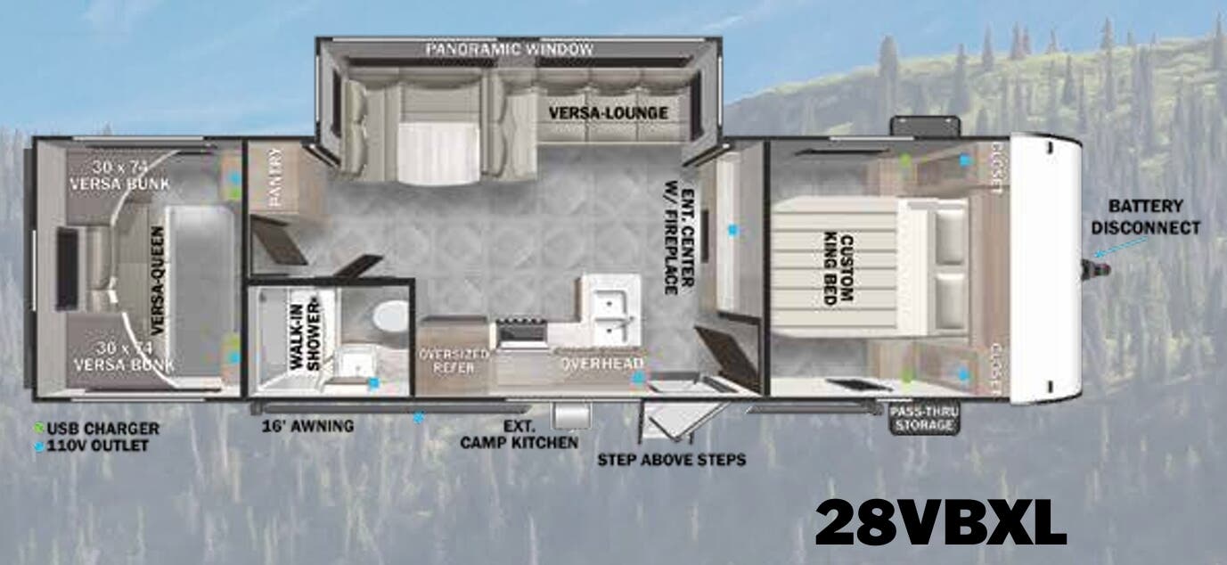 View 2023 Forest River Salem Cruise Lite 28VBXL complete specs and manufacturer brochures