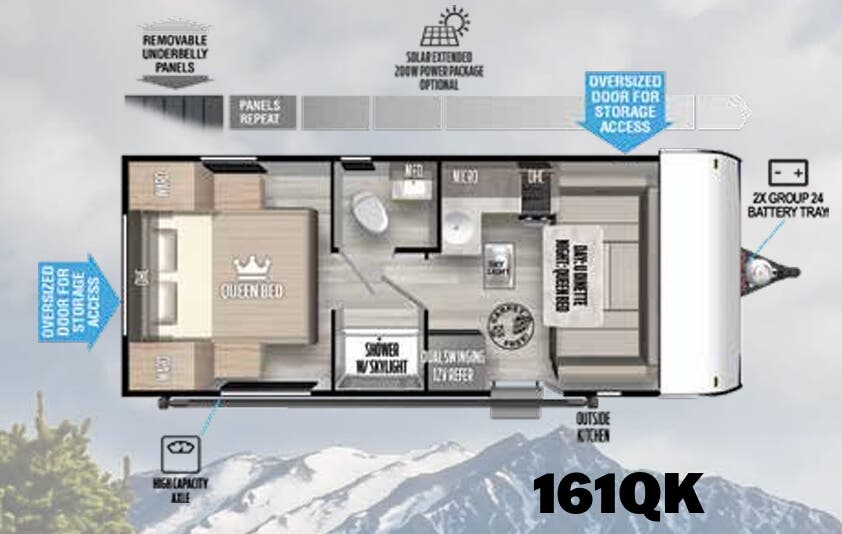 View 2023 Forest River Salem FSX 161QK complete specs and manufacturer brochures