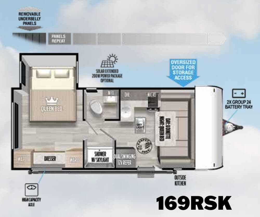View 2023 Forest River Salem FSX 169RSK complete specs and manufacturer brochures