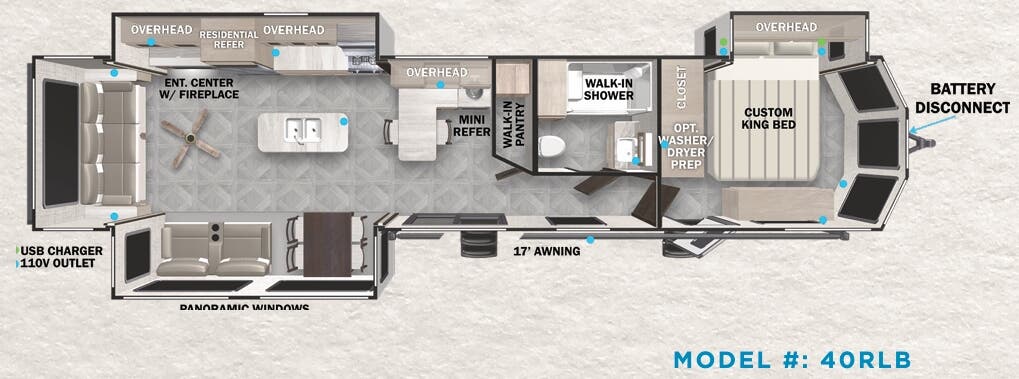 View 2023 Forest River Salem Villa 40RLB complete specs and manufacturer brochures