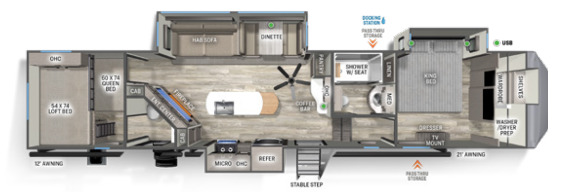 View 2023 Forest River Sandpiper 3550BH complete specs and manufacturer brochures
