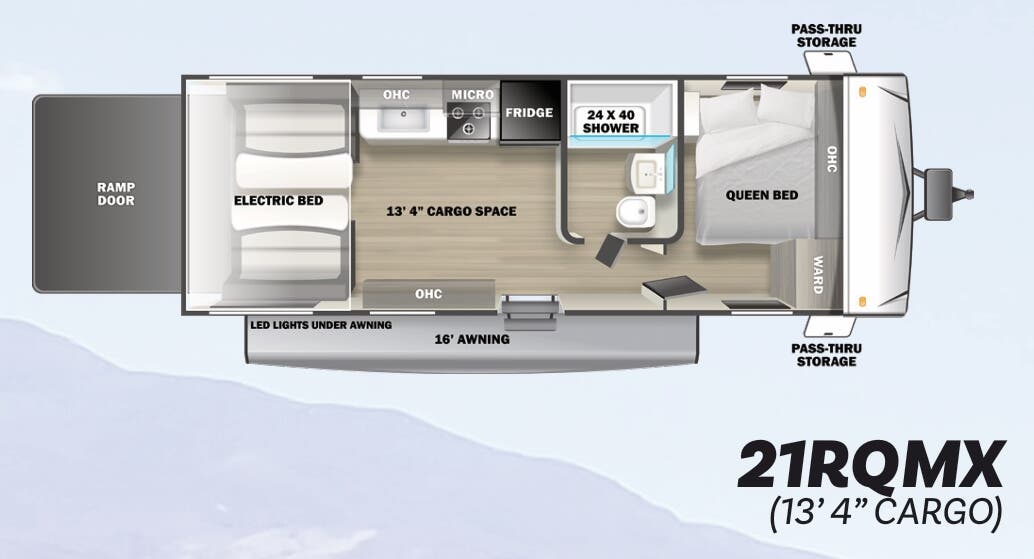 View 2023 Forest River Shockwave 21RQMX complete specs and manufacturer brochures