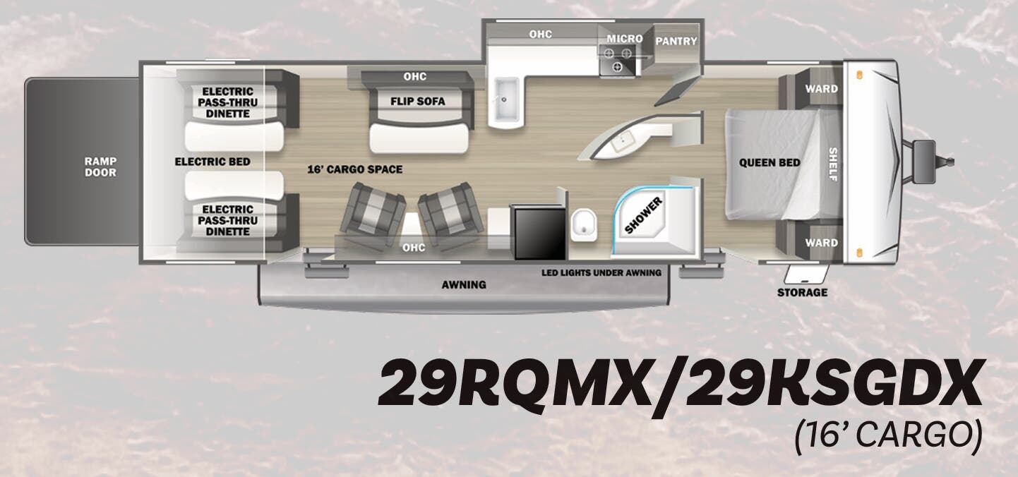 View 2023 Forest River Shockwave 29RQMX complete specs and manufacturer brochures