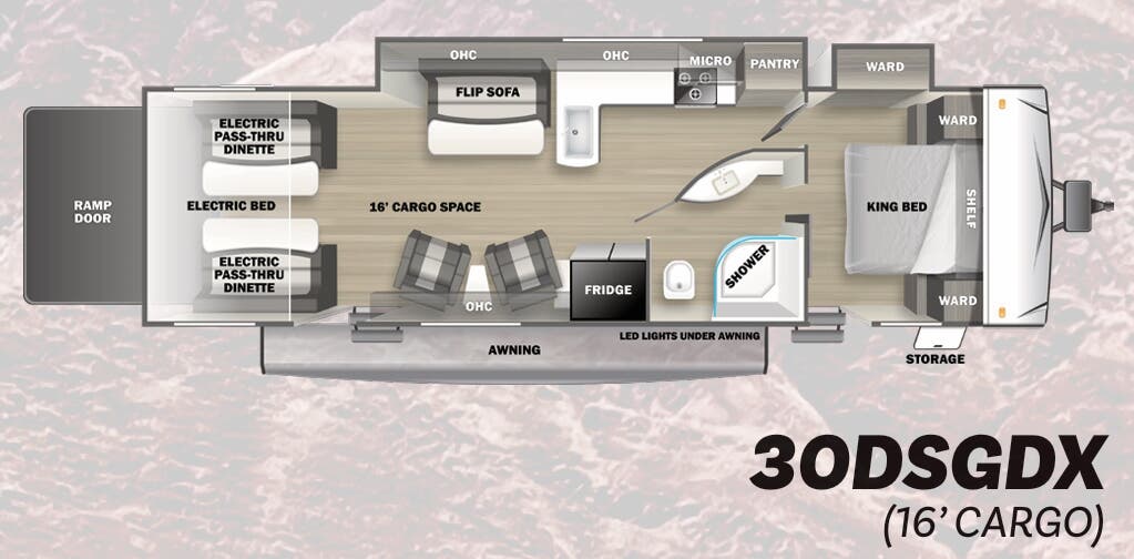 View 2023 Forest River Shockwave 30DSGDX complete specs and manufacturer brochures