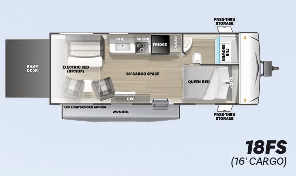 View 2023 Forest River Shockwave Sport 18FS complete specs and manufacturer brochures