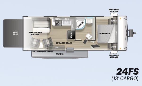 View 2023 Forest River Shockwave Sport 24FS complete specs and manufacturer brochures