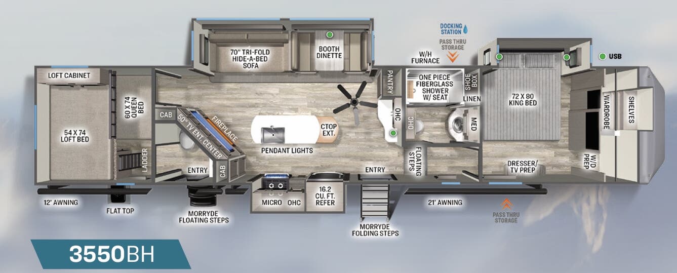 View 2023 Forest River Sierra 3550BH complete specs and manufacturer brochures
