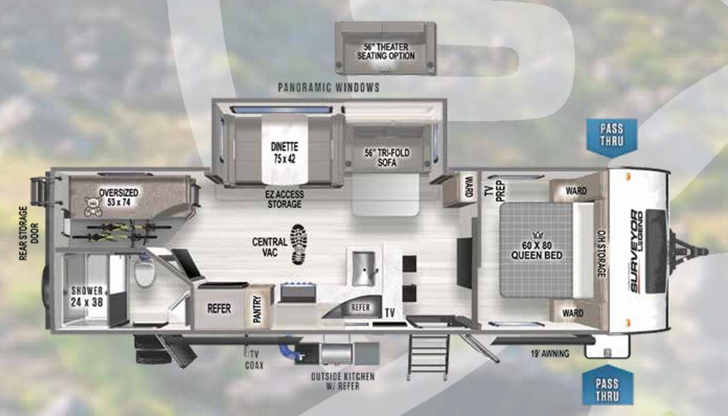 View 2023 Forest River Surveyor Legend 276BHLE complete specs and manufacturer brochures