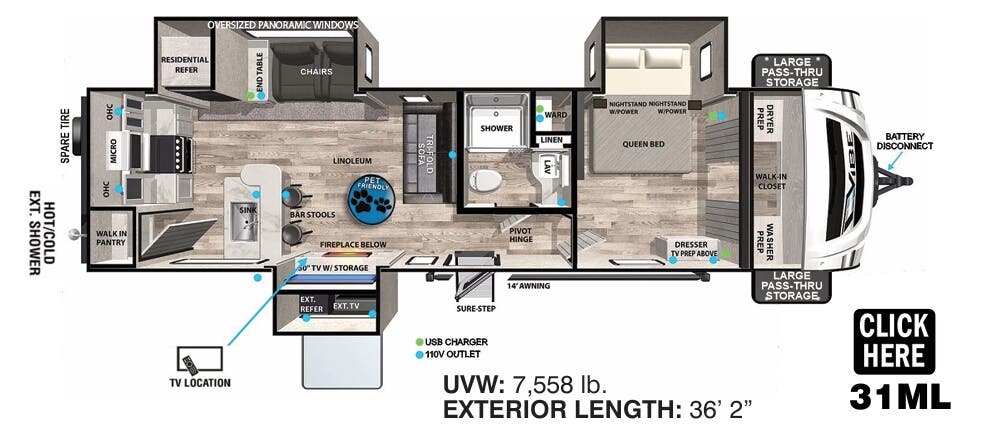 View 2023 Forest River Vibe 31ML complete specs and manufacturer brochures