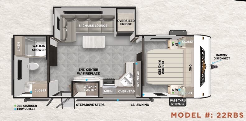 View 2023 Forest River Wildwood 22RBS complete specs and manufacturer brochures