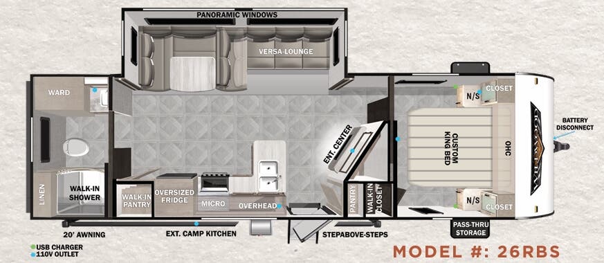 View 2023 Forest River Wildwood 26RBS complete specs and manufacturer brochures
