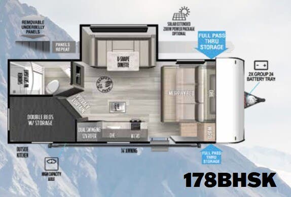 View 2023 Forest River Wildwood FSX 178BHSK complete specs and manufacturer brochures