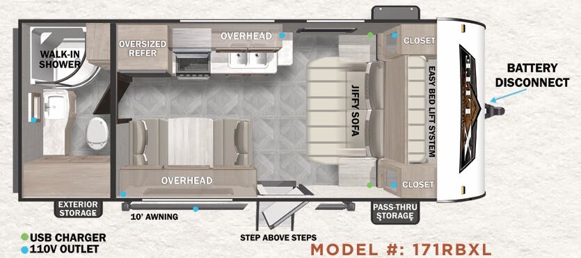 View 2023 Forest River Wildwood X-Lite 171RBXL complete specs and manufacturer brochures