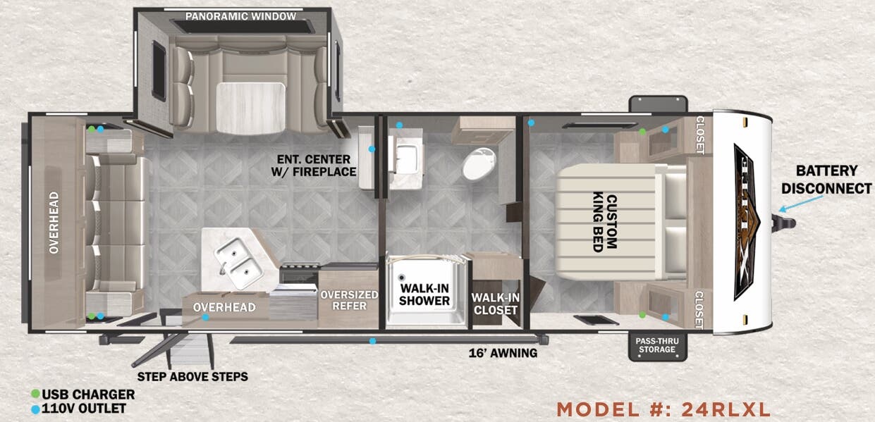View 2023 Forest River Wildwood X-Lite 24RLXL complete specs and manufacturer brochures