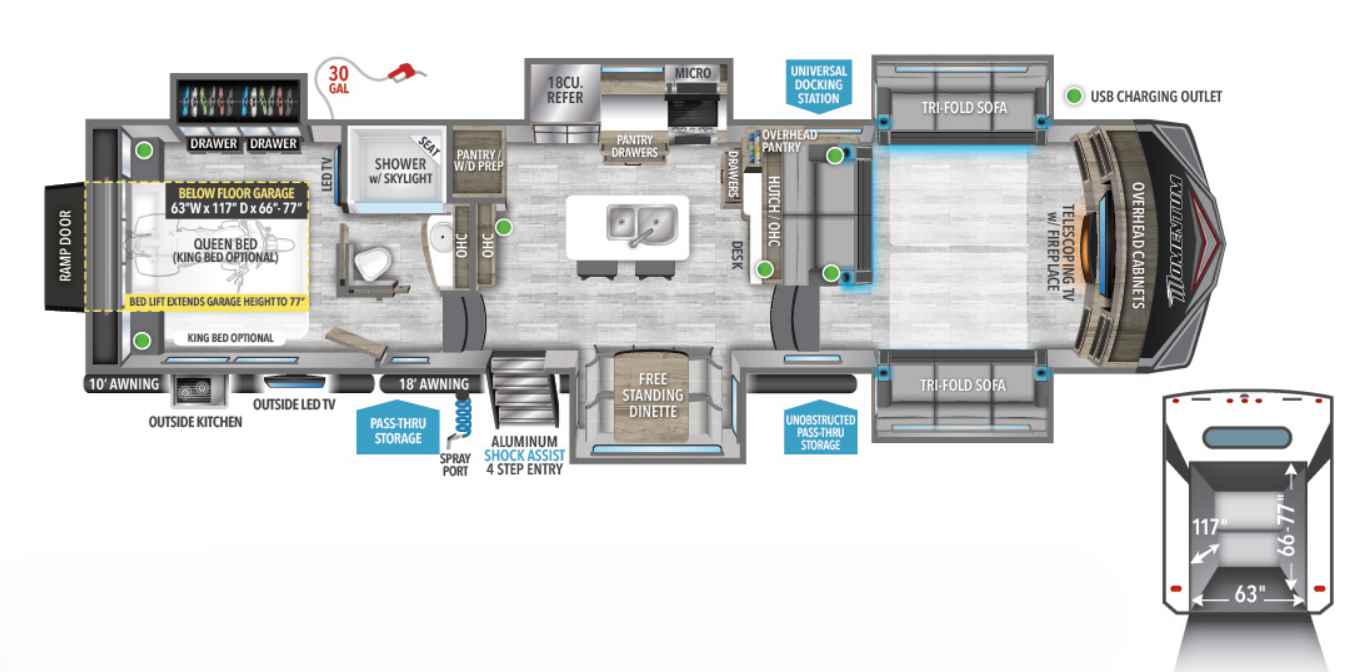 View 2023 Grand Design Momentum 376THS complete specs and manufacturer brochures