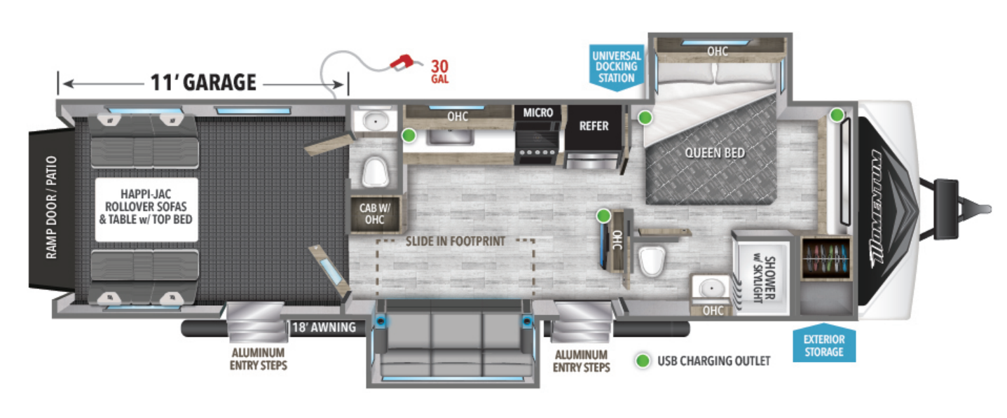 View 2023 Grand Design Momentum G-Class 29G complete specs and manufacturer brochures