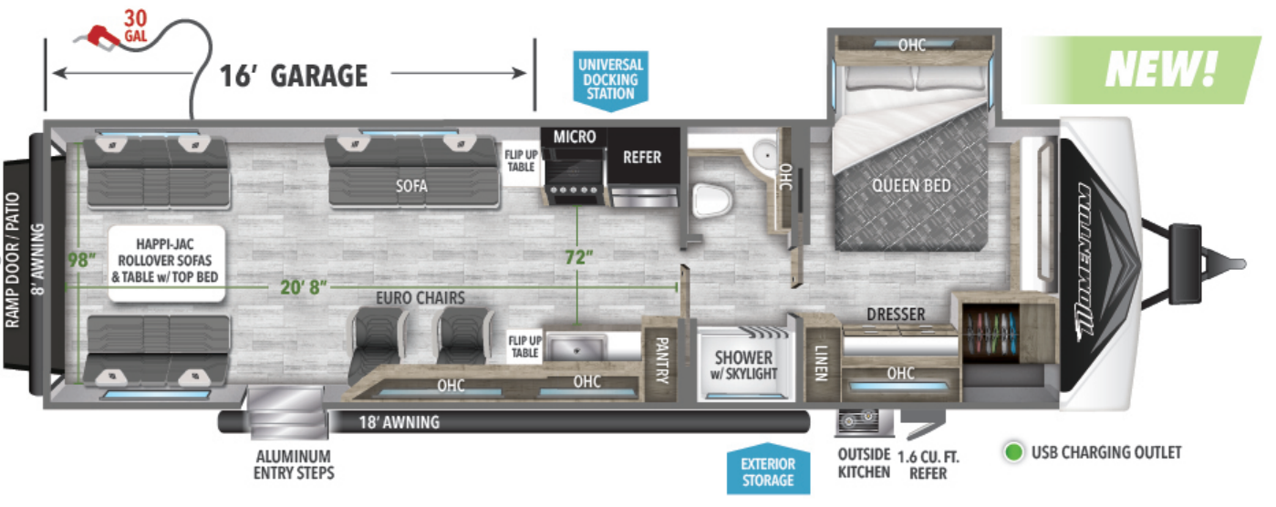View 2023 Grand Design Momentum G-Class 32G complete specs and manufacturer brochures