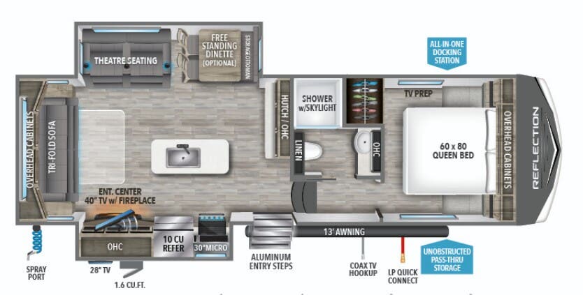 View 2023 Grand Design Reflection 150 Series 280RS complete specs and manufacturer brochures