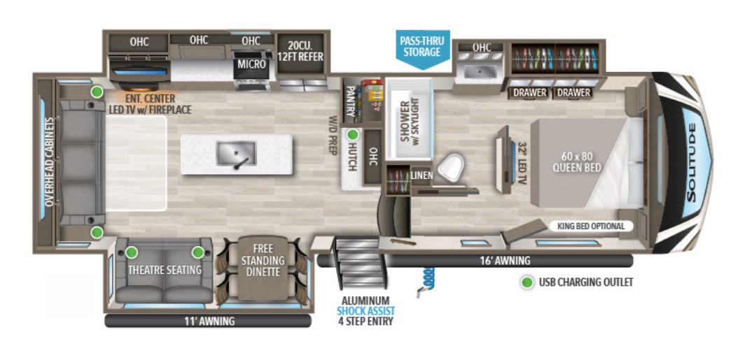 View 2023 Grand Design Solitude S-Class 2930RL complete specs and manufacturer brochures