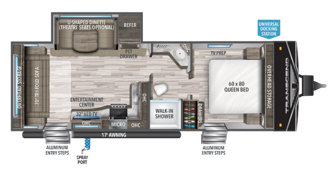 View 2023 Grand Design Transcend Xplor 245RL complete specs and manufacturer brochures