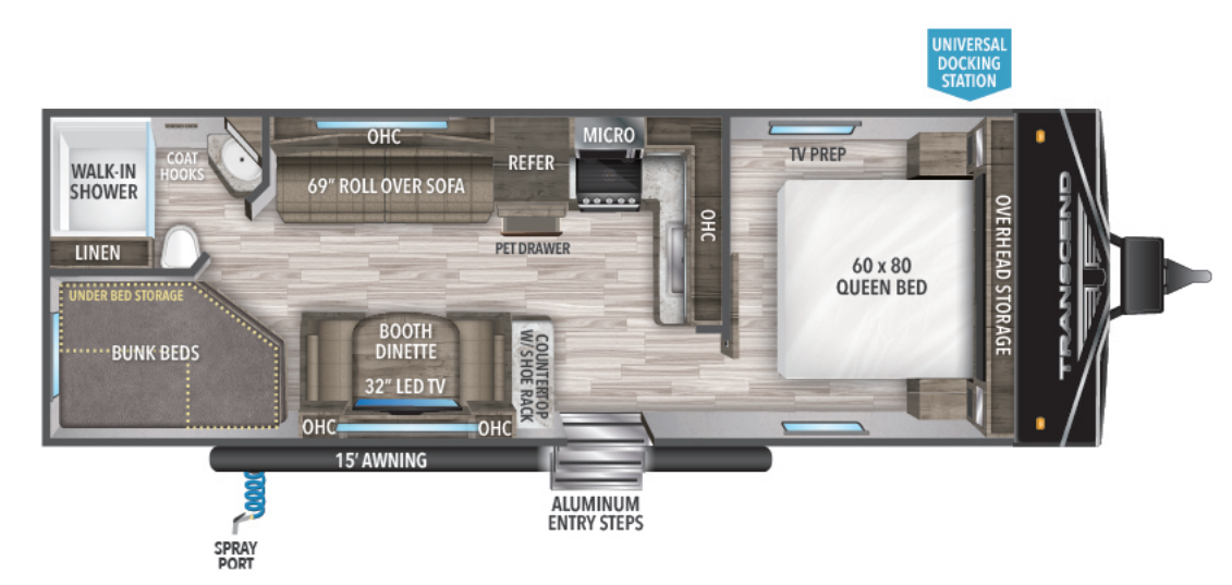 View 2023 Grand Design Transcend Xplor 247BH complete specs and manufacturer brochures